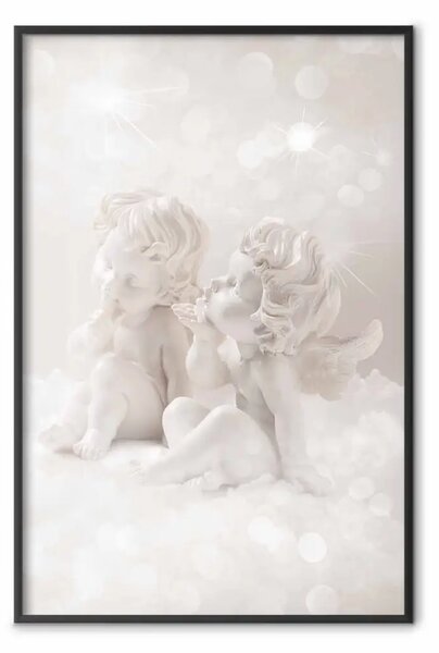 Poster: Amore tra le nuvole - ragazzo e ragazza come angeli tra le nuvole
