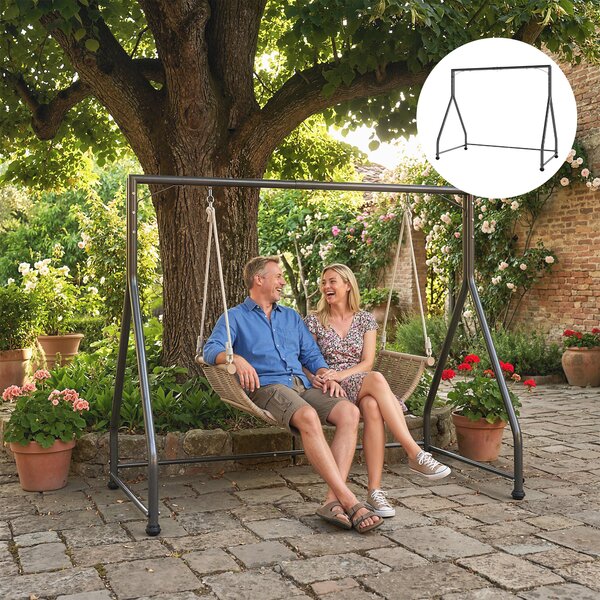 Outsunny Supporto per dondolo Telaio pesante versatile per due/tre posti o cesto sospeso Nero | Aosom Italy