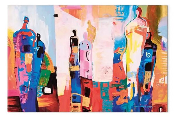 Quadro su tela Personaggi colorati largo