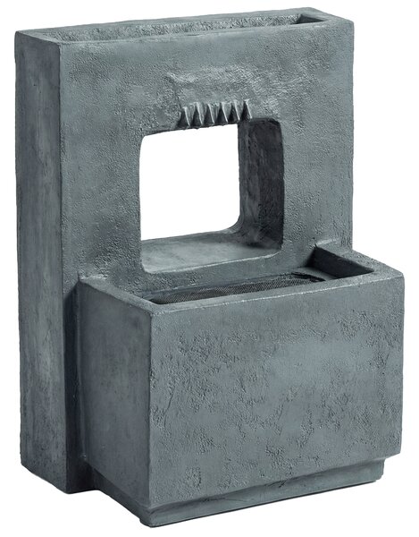 Outsunny Fontana 2 livelli Fontana da giardino con illuminazione LED Vaso per piante Pompa Effetto pietra, Regolabile 45 x 31,5 x 58,5 cm | Aosom Italy