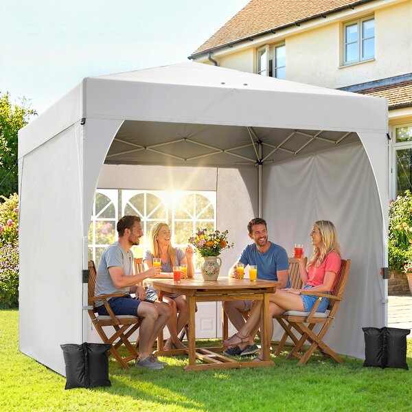 Outsunny Gazebo da giardino 3 x 3 m pop up, gazebo pieghevole regolabile in altezza, protezione UV50+, 3 pareti laterali, crema | Aosom Italy