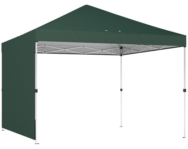 Outsunny Gazebo Pieghevole Pop-up 3x3 m con Parete Laterale UPF50+ Altezza Regolabile Sollevamento Centrale Borsa per il Trasporto Verde | Aosom Italy