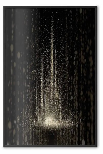Poster: Bufera di neve - paesaggio con luce di neve cadente in notturna