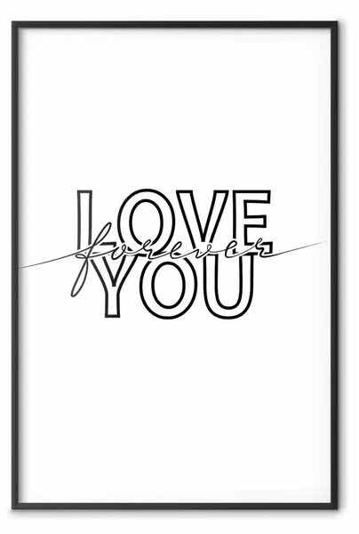 Poster: Love You Forever - scritta "amore" su bianco