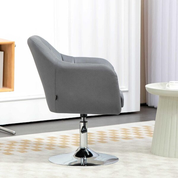 DecHome Poltrona Moderna in Tessuto Dimensioni 60x60x79-91 cm Altezza Regolabile colore Grigio