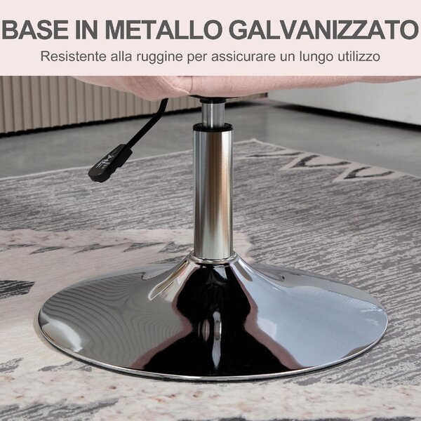 DecHome Poltrona Moderna in Tessuto Dimensioni 60x60x79-91 cm Altezza Regolabile colore Grigio