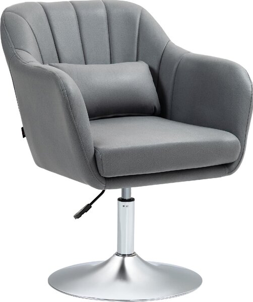 DecHome Poltrona Moderna in Tessuto Dimensioni 60x60x79-91 cm Altezza Regolabile colore Grigio