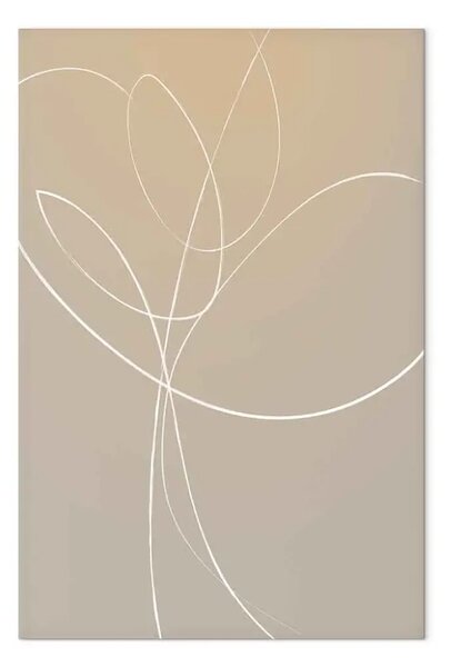 Quadro Linea bianca sistemata in un tema vegetale