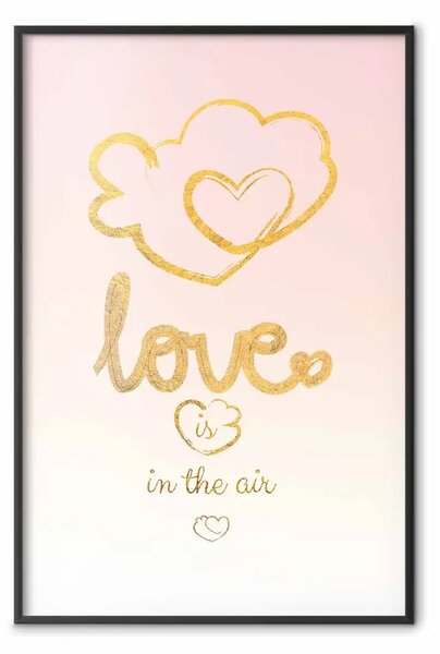 Poster: Love Is in the Air - scritta romantica in inglese su sfondo pastello