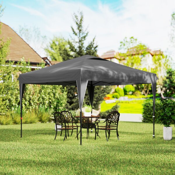 Outsunny Gazebo tenda da giardino pieghevole con parete laterale rimovibile + borsa da trasporto acciaio tessuto Oxford | Aosom Italy