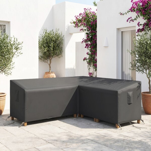 Outsunny Copertura protettiva per mobili da giardino invernale impermeabile a V Anti-UV 420D Oxford 216x216x78 cm Nero | Aosom Italy