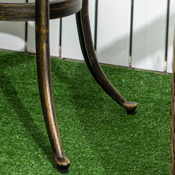 Outsunny Tavolino da giardino tavolo da esterno resistente alle intemperie con telaio in alluminio pressofuso, rotondo portata 60 kg Ø60x52,5H cm | Aosom Italy