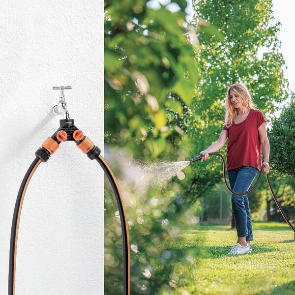 Claber Presa Rubinetto 3/4" 2 Vie per Raccordo Tubo da Giardino Irrigazione con riduttore 3/4"- 1/2" - 8599