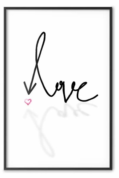 Poster: Questo è amore - scritta in inglese con ombra su sfondo bianco