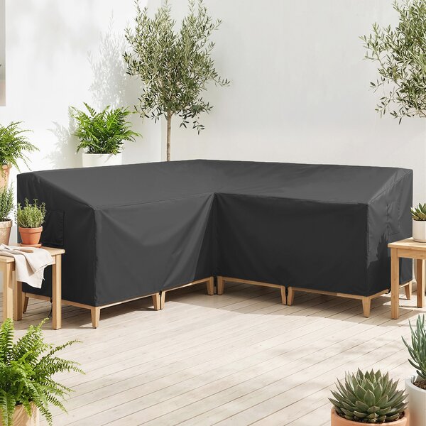 Outsunny Copertura protettiva per mobili da giardino invernale impermeabile a V Anti-UV 420D Oxford 216x216x78 cm Nero | Aosom Italy