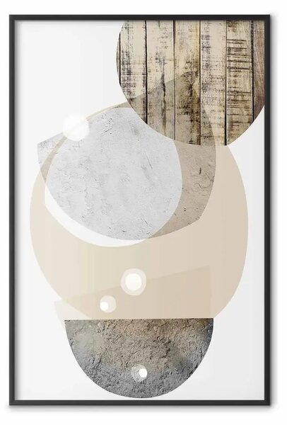 Poster: Matrimonio beige - figure geometriche astratte con varie texture