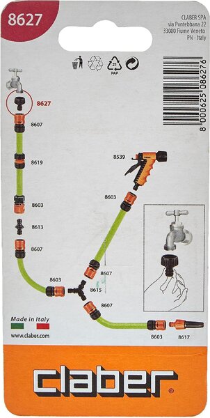 Claber Presa Rubinetto 3/4" per Raccordo Tubo da Giardino Irrigazione con Guarnizione - 8627