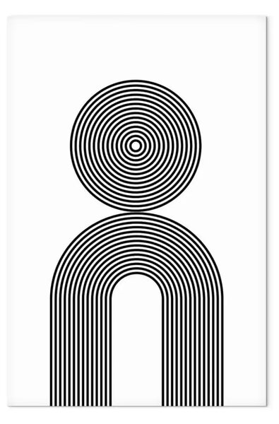 Quadro moderno Linee ipnotiche - Astrazione in bianco e nero raffigurante le ruote