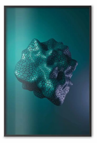 Poster: Gamma - figura astratta simile a plasma nei toni del blu