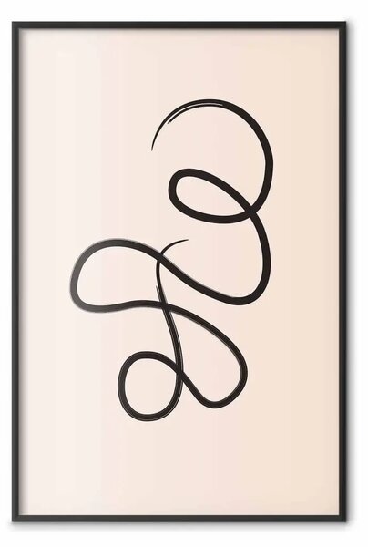 Poster: Loop pensiero - line art di linea ricurva su pastello
