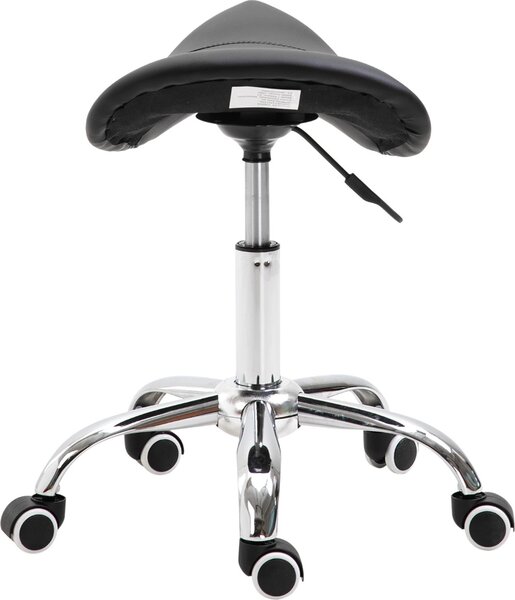 DecHome Sgabello con Ruote in Ecopelle colore Nero