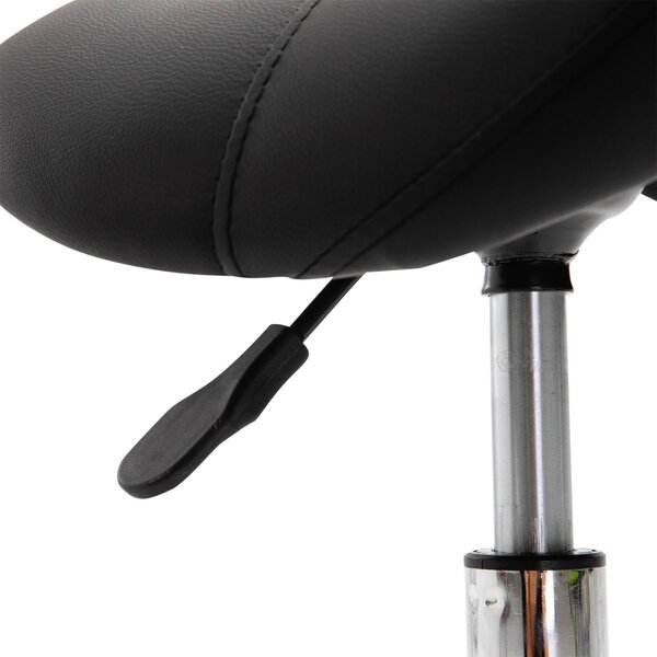 DecHome Sgabello con Ruote in Ecopelle colore Nero