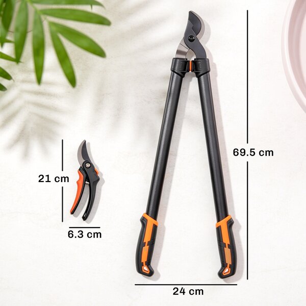 Outsunny Set da Giardinaggio 2 Pezzi con Troncarami e Cesoie, con Impugnatura Morbida e Blocco di Sicurezza | Aosom Italy