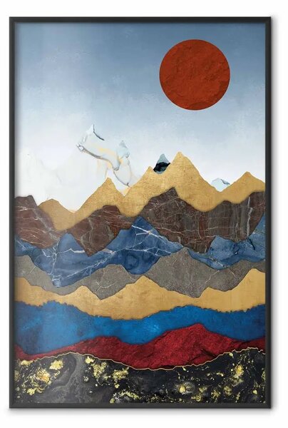 Poster: Cuore Colombia - paesaggio catene montuose astratte
