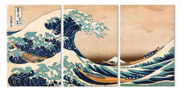 Quadro moderno La grande onda di Kanagawa (3 pezzi)