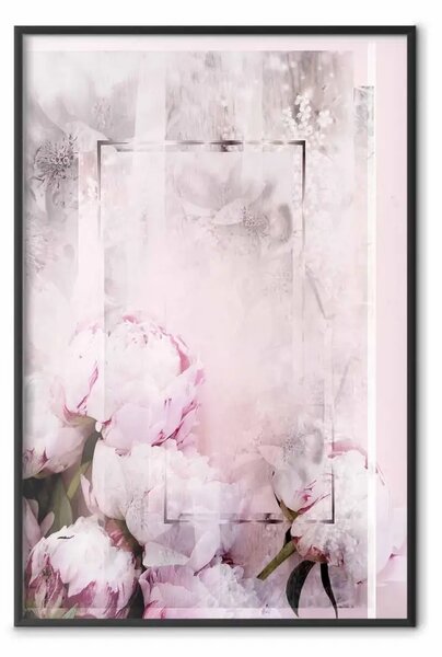 Poster: Inizio primavera - fiori rosa stile retro
