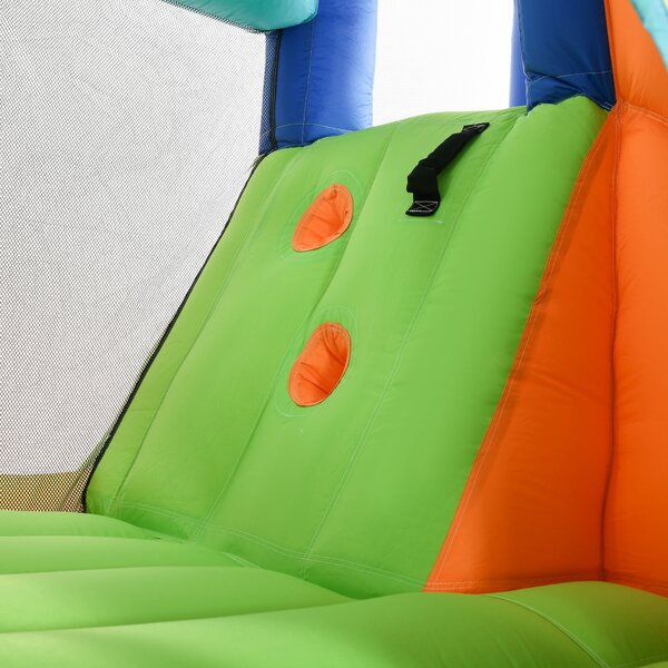 Outsunny Castello Gonfiabile per Bambini con Scivolo Piscina Muro d'Arrampicata Pompa e Borsa di Trasporto 430x420x200cm Multicolore | Aosom Italy