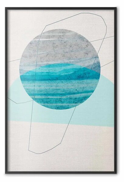 Poster: Tramonto blu - composizione astratta di figure geometriche