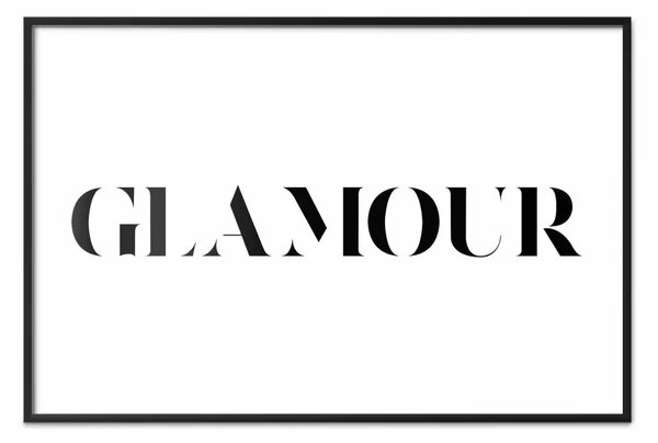 Poster: Glamour - scritta nera con caratteristico font su sfondo bianco