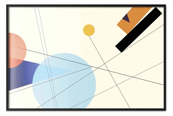 Poster: Tramonto cobalto - figure geometriche astratte e colorate
