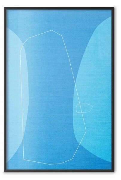 Poster: Forme di blu - composizione astratta blu di figure e linee