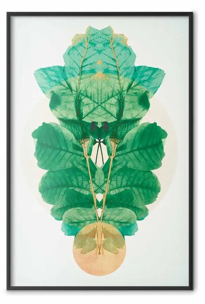 Poster: Menta d'Egitto - composizione astratta di piante in specchio