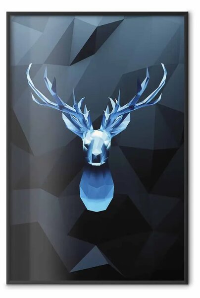 Poster: Cervo glaciale - testa di cervo su sfondo di figure astratte
