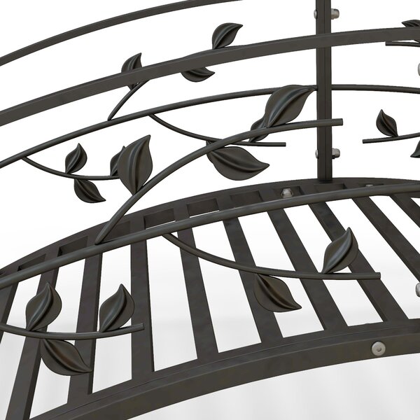 Outsunny Ponte da giardino Ponte per stagno Decorazione per giardino dim. 119L x 67B x 47H cm con ringhiera motivo di tralci di vite Nero | Aosom Italy