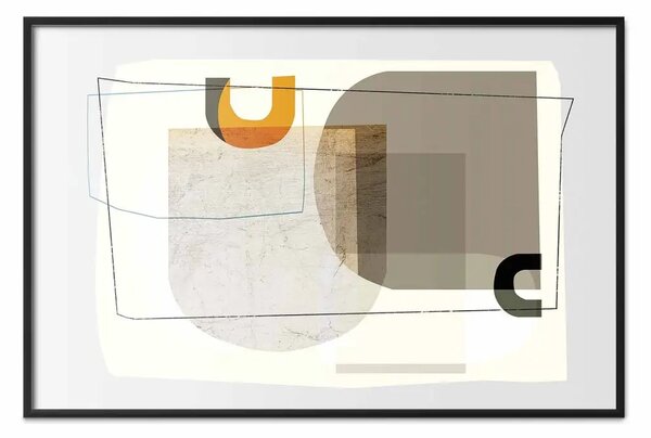 Poster: Antico - composizione astratta su bianco