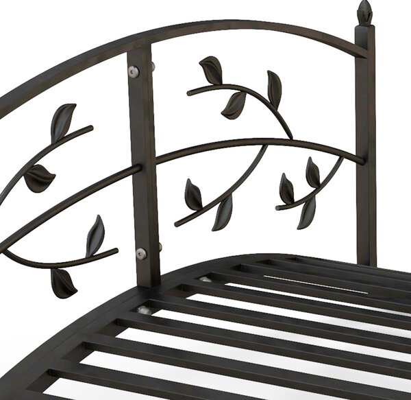 Outsunny Ponte da giardino Ponte per stagno Decorazione per giardino dim. 119L x 67B x 47H cm con ringhiera motivo di tralci di vite Nero | Aosom Italy
