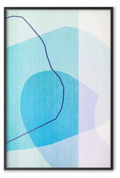 Poster: Farfalla azzurra - composizione astratta su texture blu