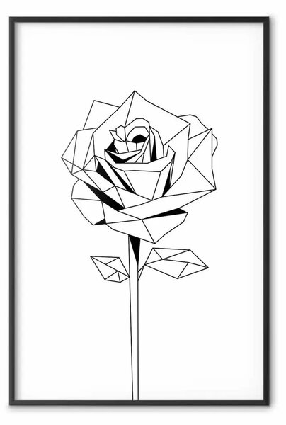 Poster: Giorno delicato - rosa astratta con figure geometriche