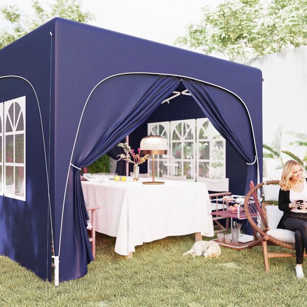 Outsunny Gazebo 3 x 3 m, tenda da giardino pop-up con pareti laterali e borsa da trasporto, UPF50+, regolabile in altezza, Sabbia | Aosom Italy