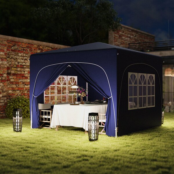 Outsunny Gazebo 3 x 3 m, tenda da giardino pop-up con pareti laterali e borsa da trasporto, UPF50+, regolabile in altezza, Sabbia | Aosom Italy