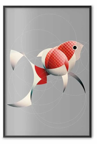 Poster: Pesci - pesce astratto e colorato fatto di figure geometriche rotonde
