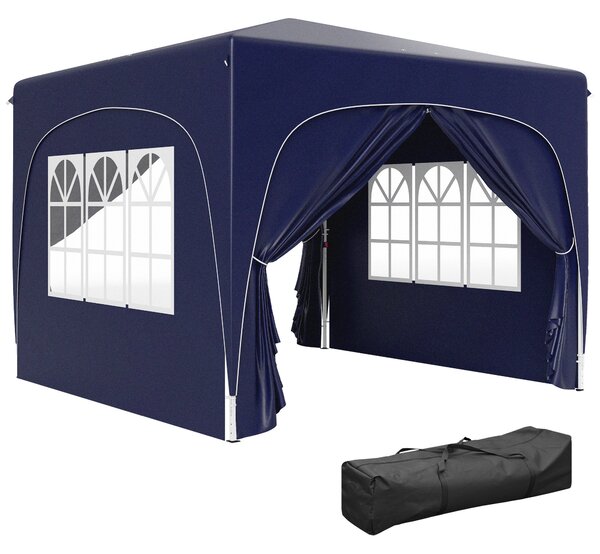 Outsunny Gazebo 3 x 3 m, tenda da giardino pop-up con pareti laterali e borsa da trasporto, UPF50+, regolabile in altezza, Sabbia | Aosom Italy