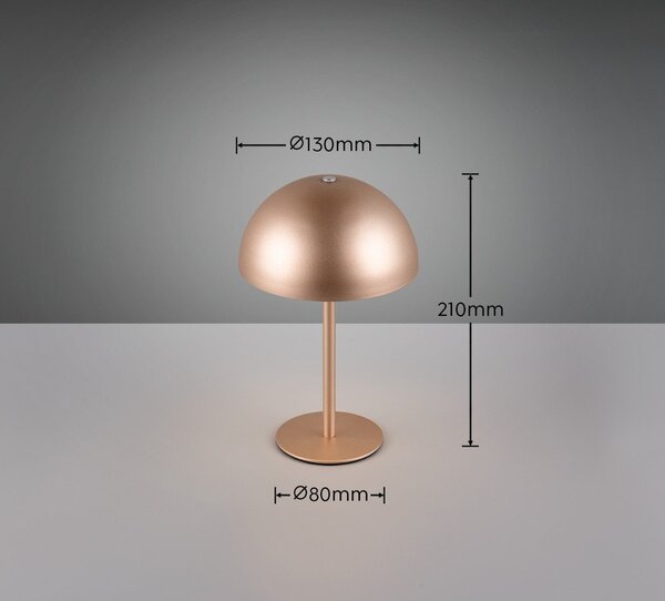 Lampada da tavolo LED color bronzo con paralume in metallo (altezza totale 21 cm) Munoz – Reality