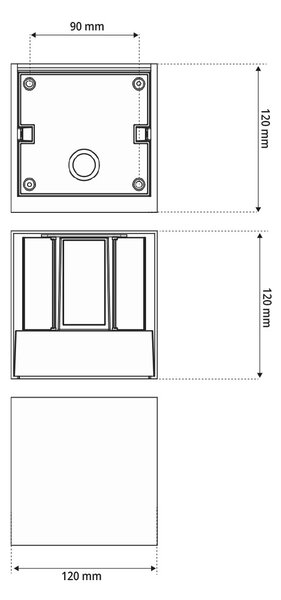 Applique LED Cubo 24W Bidirezionale IP65 CCT con LED OSRAM - Bianca
