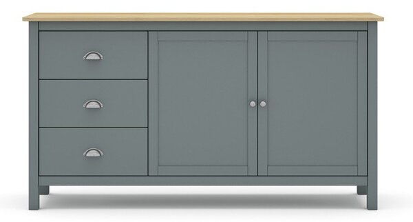 Cassettiera verde polveroso in pino massiccio 150x80x40 cm Misti – Marckeric