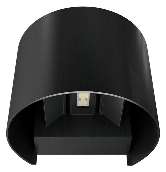 Applique LED 12W Bidirezione Curvo IP65 CCT con LED OSRAM - Nera